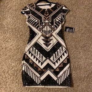 NWT Express Short Sleeve Sequin Bodycon Dress